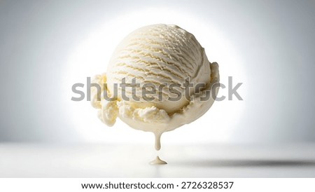Dynamic studio image of floating vanilla ice cream with creamy motion effect for modern dessert marketing