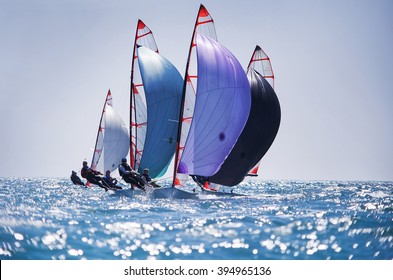 Dynamic Team Struggle To The Regatta Sailing Ship