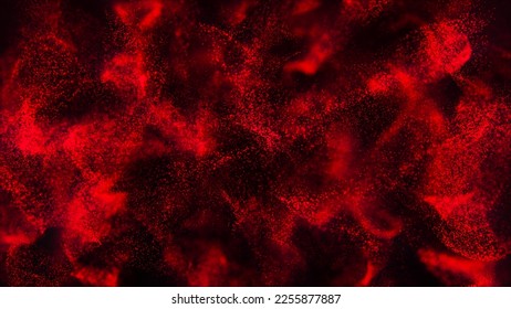 Dynamic wave of glowing particles. Abstract digital background. Data flow information. Concept of digital communication. Big data visualization. 3D rendering.