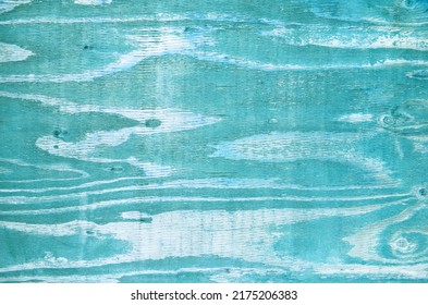 Dynamic Wood Grain Plywood Texture Background. Turquoise Blue Wood Grain Veneer Backdrop.