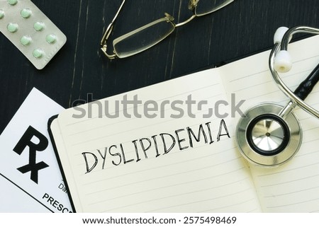 Dyslipidemia is shown using a text