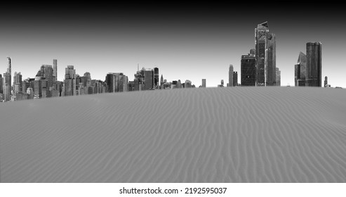 Dystopian Photo Of The Future Of New York, The Desert Covering The City