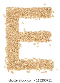 E, Alphabet From Dry Wheat Berries.