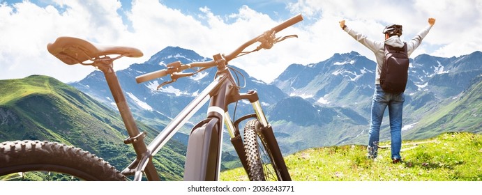 E Bike In Austria. Rental Ebike Cycling In Nature - Shutterstock ID 2036243771