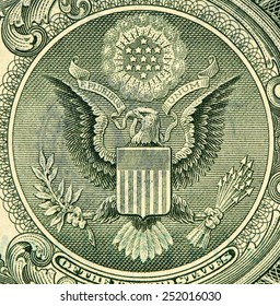 E Pluribus Unum Seal On The US Dollar Bill