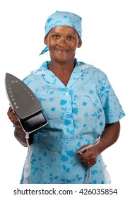 An Eager Domestic Worker Is Ready To Use Her Iron