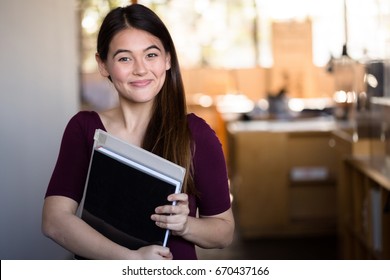 Eager, Hopeful, Excited, Nervous, Anxious Student On First Day Of New Highschool Or College