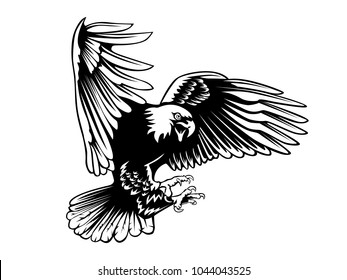 Eagle Emblem Isolated On White Illustration Stock Photo 1044043525 ...