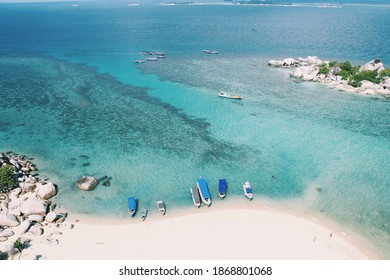 Eagle Eye View Of A Beautiful White Sand Beach Blue Sea