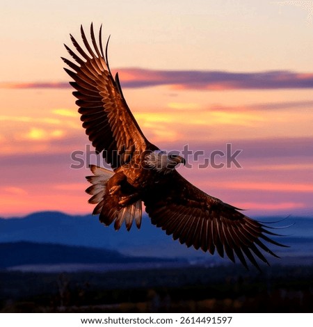 An eagle flying in the sky background