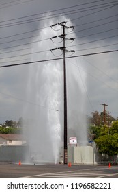 Eagle Rock California / United States October 6 2018 Fire Hydrant And Power Outage Eagle Rock Blvd And Ave 35