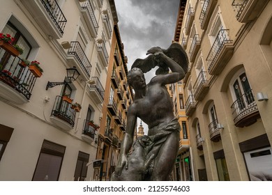 Eagle Shepherd Statue From Pablo Gargallo In Zaragoza City Center