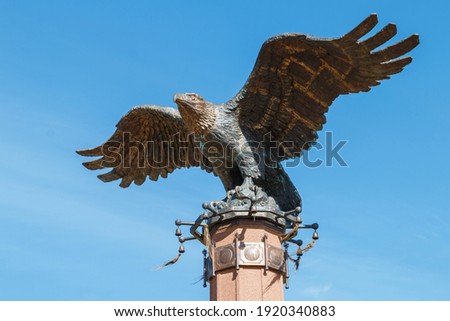 eagle statue in the Tazheran steppe near Lake Baikal