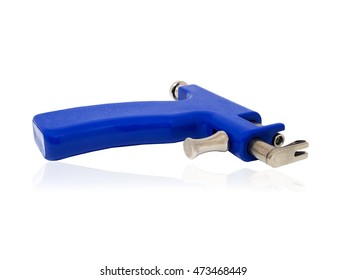 Ear Piercing Gun On White Background

