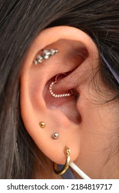  Ear Piercing Photo. Daith Piercing. Lobe Piercing. Piercing Hoop.