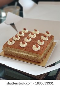 Earl Grey Cake With Cream Cheese And Almond Topping