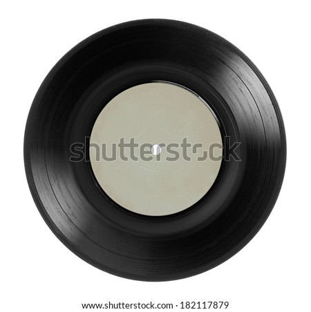 Early 1970s  single EP record or analog disc (33 or  45 rpm / 7 inch), isolated on white. 