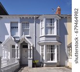 An early 20th century, Edwardian period, terraced house at Tenby, a small town in Pebrokeshire, Wales, UK.