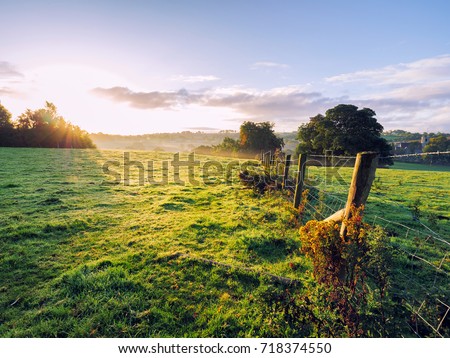 Early Autumn countryside morning,Northern Ireland