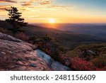 Early autumn sunrise over the Blue Ridge Mountains of North Carolina 