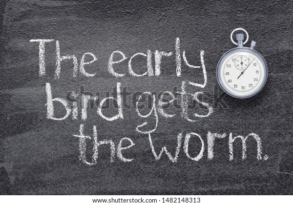 Early Bird Gets Worm English Proverb Stock Photo Edit Now 1482148313