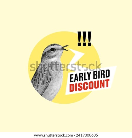 Early Bird Specials, Discount Sale Event, Bird, Announcing Discounts, The Early Bird Catches The Worm, English Saying, Sales, Bird, Cute, Animal Wing, Animal, Advertisement, Art, Consumerism, Spending