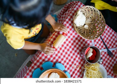 Early Childhood Education Classes. Teacher And Student Playing And Fun Learning