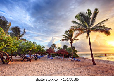 Early dawn on the beach as the storm passes in HDR - Powered by Shutterstock