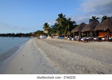 Early evening on the beach at a Jamaican Resort