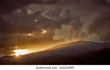 Early evening View of foreboding sunset in Scotland - Shutterstock ID 1632519967