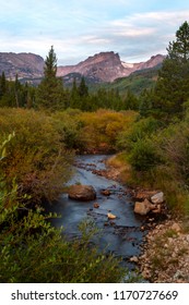 An Early Fall Season Is Starting To Take Place Along Boulder Brook In Rocky Mountain National Park Located Outside Of Estes Park Colorado