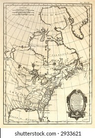 An Early Map Of Eastern North America Printed In France In 1752.