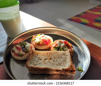 Early Morning Breakfast Plater Mini Pizza And Multigrain Bread