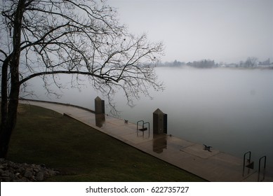 Early Morning Fog On The Ohio River In Point Pleasant, West Virginia