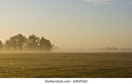 Early Morning Landscape Of Missouri Farm Field