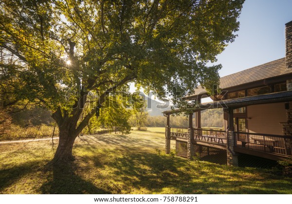 Early Morning Light Mountain Cabin Appalachian Stock Photo Edit