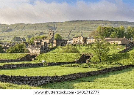 Early morning light over the picturesque market town of Hawes in the Yorkshire Dales