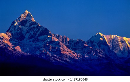 Early Morning Machhapuchhre In Nepal.