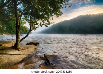 Early Morning Scene On The Chattahoochee River In Atlanta, GA