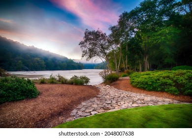 Early Morning Scene On The Chattahoochee River In Atlanta, GA