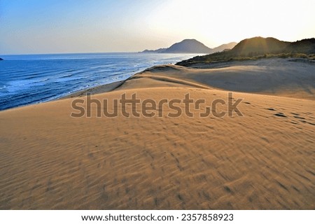 Early morning scenery of Tottori sand dunes in Tottori city, Japan