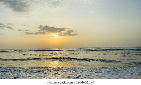 Early Morning Sunrise In Chennai Beach