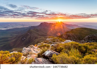 Early morning / sunrise from the peak of Bluff Knoll in the Stirling Range National Park, Western Australia, Australia.