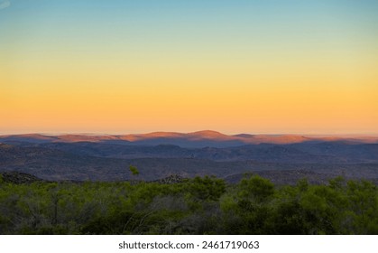 Early morning sunrise view of mountains in the Namaqualand region of South Africa - Powered by Shutterstock