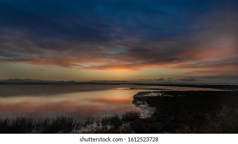 Early Morning Sunrise In The Wetlands In Vallejo, Ca.