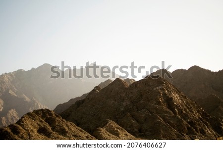 Early morning view of Masafi moutains in Fujairah, united arab emirates.