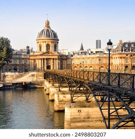 Early morning view of the Pont Des Arts bridge and Institut de France building, Paris France. - Powered by Shutterstock