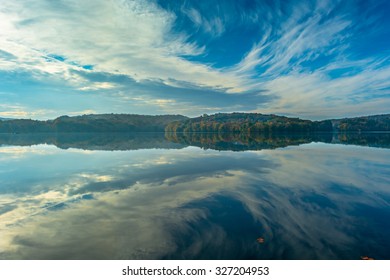 Early Morning View Of The Titicus Reservoir In North Salem New York