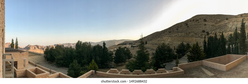 Early Panoramic View From Hotel Balcony Of Petra Landscape