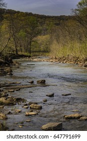 Early Spring On The River Bed Of Devil's Den Park In The Boston Mountains Of Arkansas